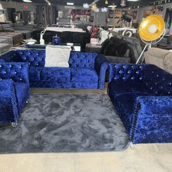 2 Pc Velvet Sofa And Love Only $899