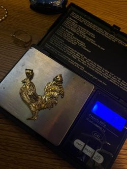 14k rooster pendant