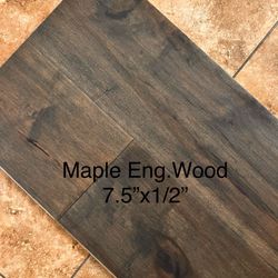 HEAVY DUTY 1/2” THICK ENGINEERED OAK WOOD FLOORING IN 3” AND 5” COMBO WIDTH. HAND SCRAPPED WITH 3MM WEAR LAYER! NO TAX!