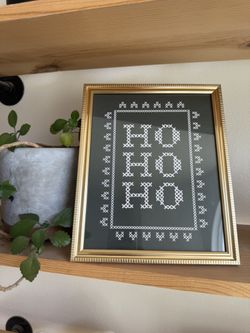 Hohoho Gold Framed Christmas Print