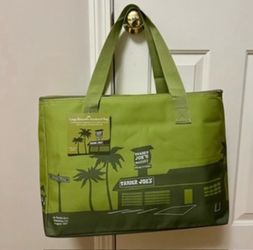 Trader Joe's Large Reusable Insulated Tote Bag Cooler Olive Green NWT Avocado Green