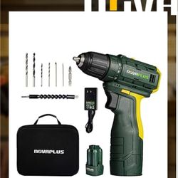 NOVAPLUS Cordless Drill Set, Brushless Power Drill Kit with Fast Charger

