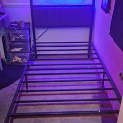 Twin Bed Metal Bed Frame with LED 
