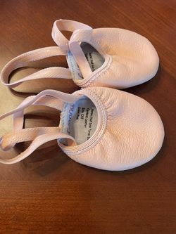 Pink Contemporary Dance half sole leather shoes Size: little kids 10-10.5