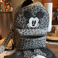 Disney Mickey & Minnie Backpack &  Wristlet