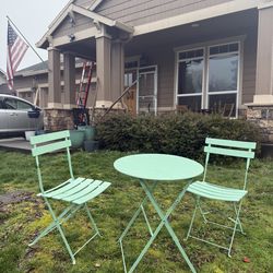 Metal table and chairs