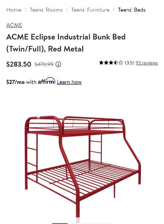 Metal Bunk bed Twin And Full/Queen 
