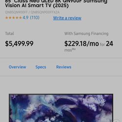 88inch Thin Samnsung T.V O