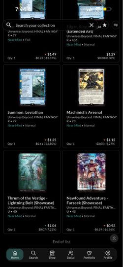 Magic: The Gathering Final Fantasy Card Lot
