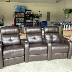 Leather reclining couch 