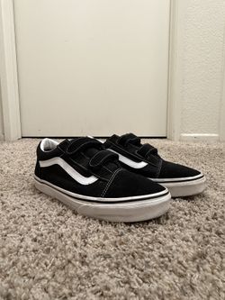 Classic black Vans with Velcro straps