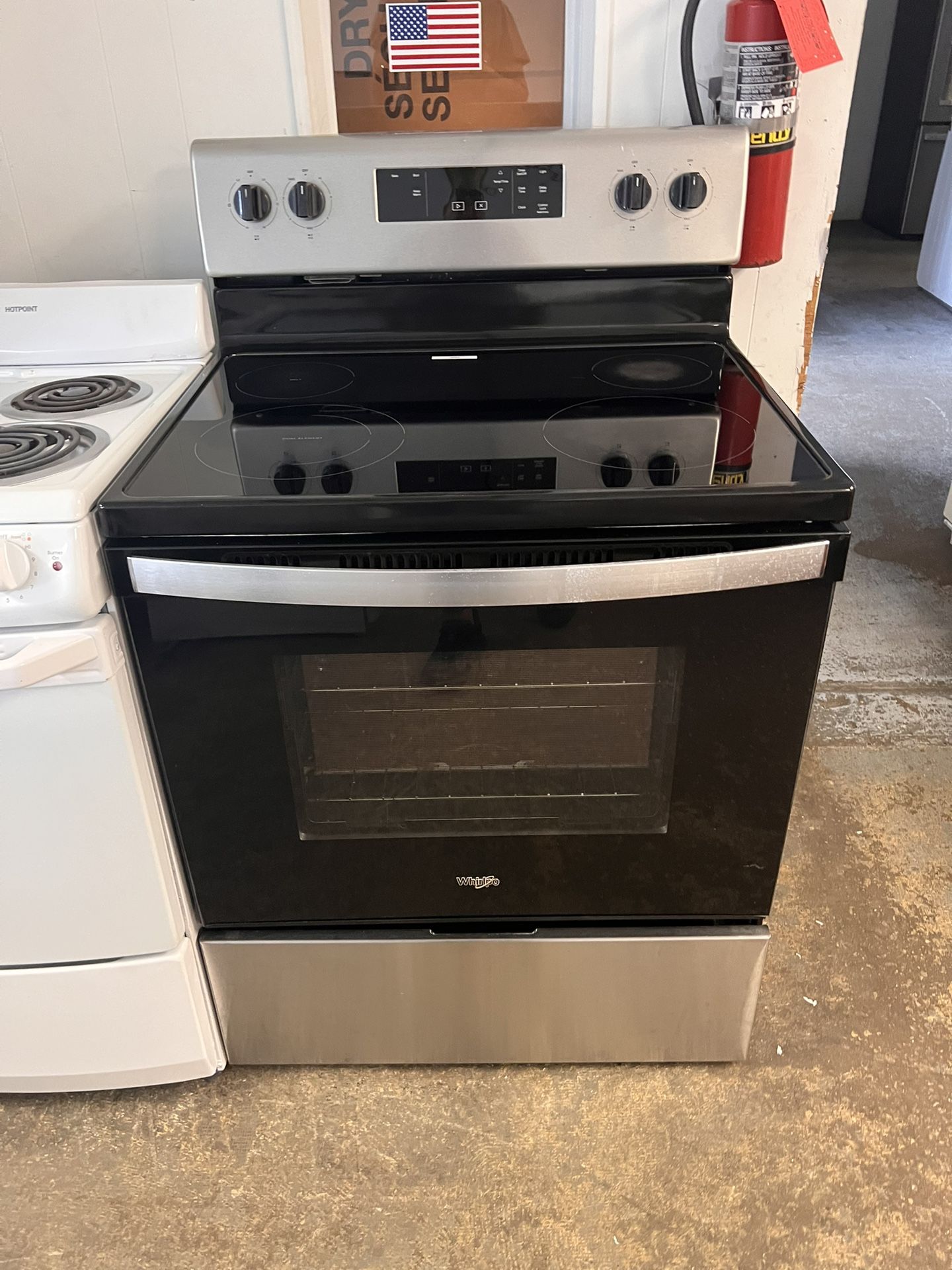 Whirlpool Flat Top Stove Stainless Steel Used Great Condition