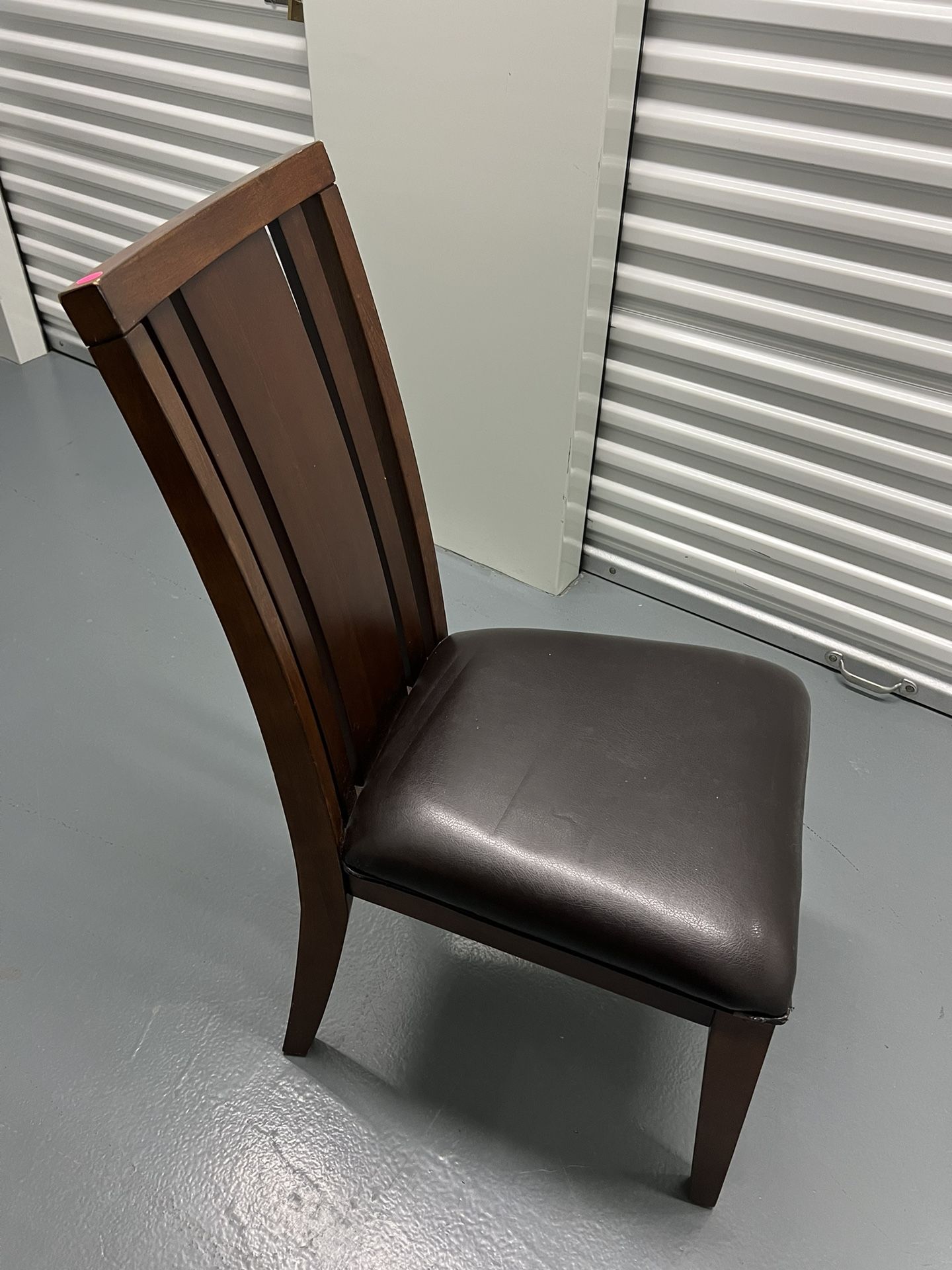 Wood Chair With Leather Seat 