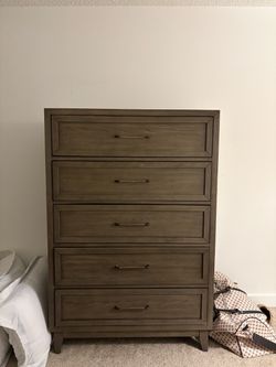 5-Drawer Tall Dresser Wood