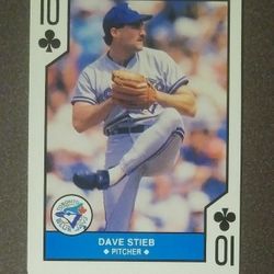 1990 Dave Stieb Toronto Blue Jays 10-of-Clubs Ten Pitcher Playing Baseball Card Vintage Collectible MLB Poker