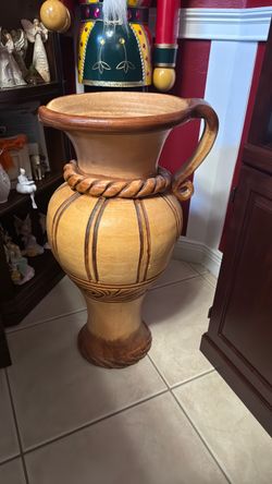Large Terracotta Ceramic Urn Vase