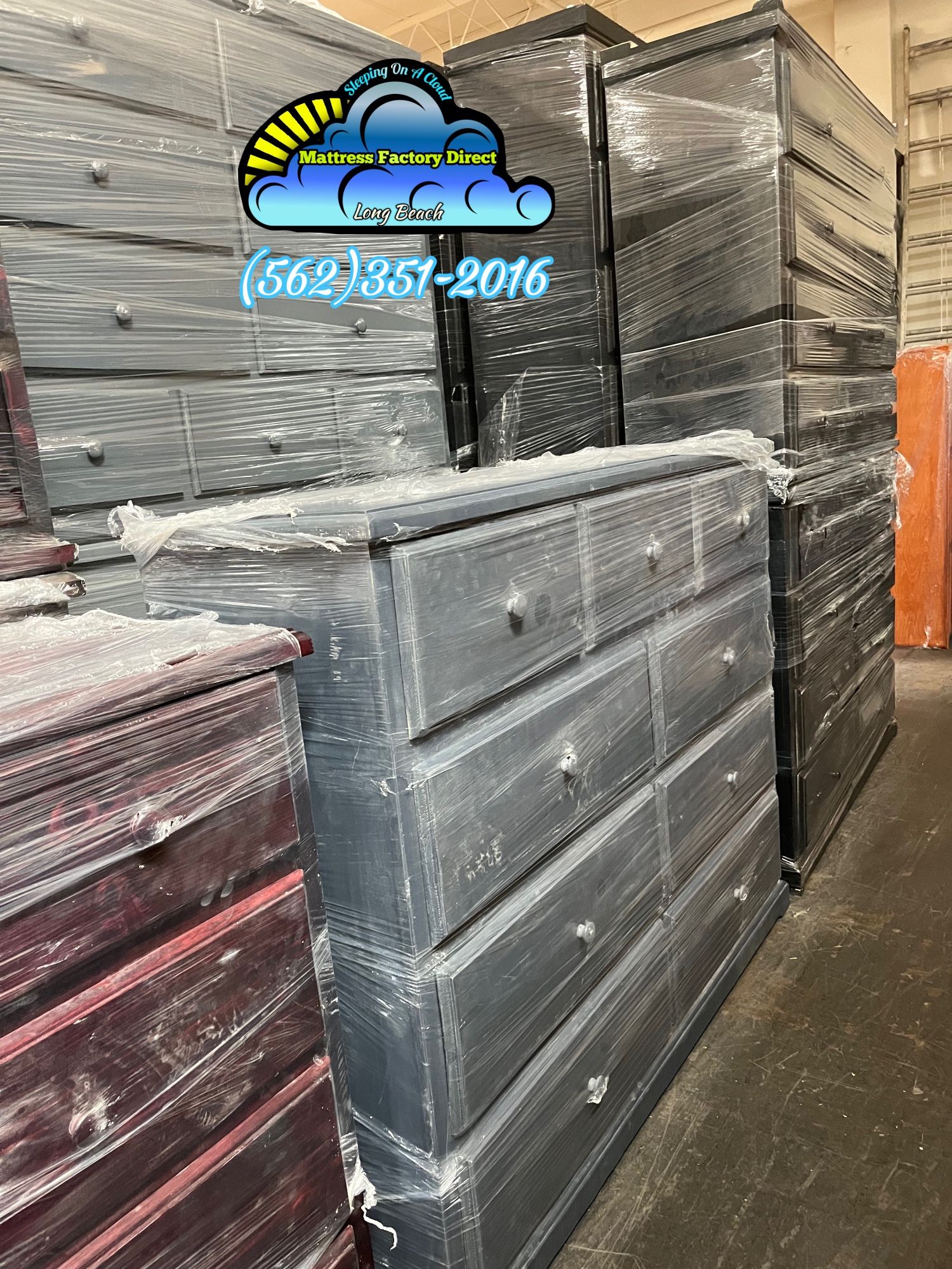 Nine Drawer Grey Pinewood Chest Dresser Cajonera Comoda