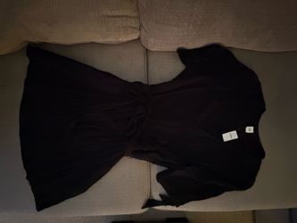 GAP XL Black Dress NEW with pockets - elastic waist and sash/tie