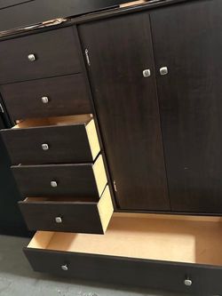 Large Pacoima dark brown wardrobe
