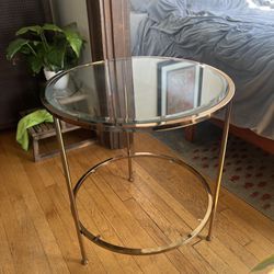 Gold & Glass Side Table 