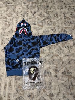 Blue Bape Hoodie Size Medium