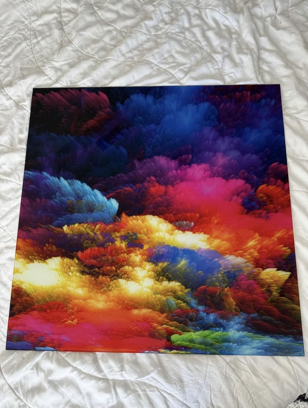 Canvas Art Glass Metal Frame Colorful