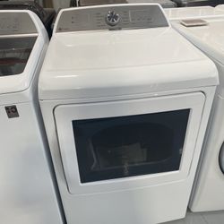 GE Profile White 7.4 Cu. Ft. Aluminized Alloy Drum Electric Dryer With Sanitize Cycle And Sensor Dry
