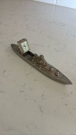 Miniature Battleship Desk Clock