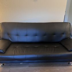 Futon Sofa Bed Faux Leather Recline