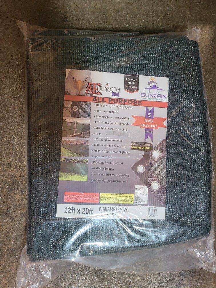 12ft × 20ft Super Heavy Duty Mesh Shade In Dark Green