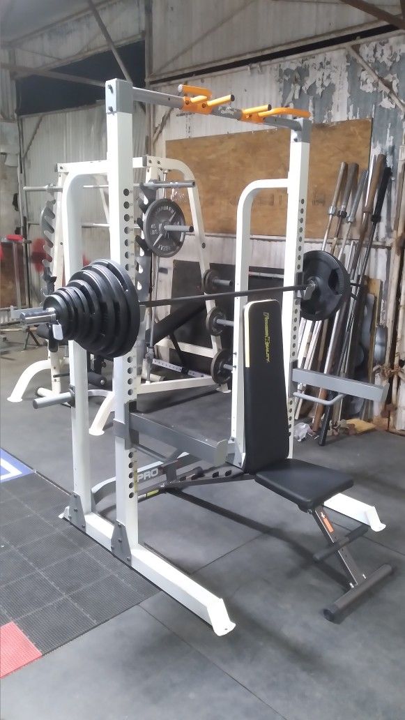 Pro HR500 Fitness Gear Squat rack / gym / gymnasio / Xmark Olympic weights / pesas / bench press / Power Rack