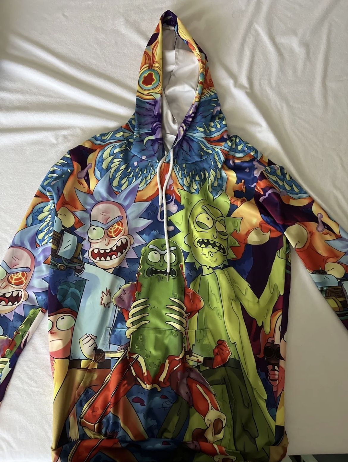 Rick and Morty Hoodie 3D Printed Sweatshirt Hooded Pullover Jacket Size Large