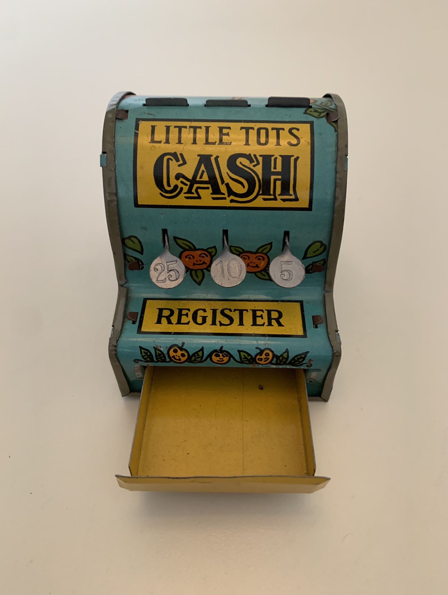 Vintage Child’s Toy Tin Litho Cash Register 1940’s