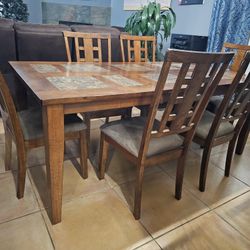 6 Person Kitchen Table With Add A Leaf And Chairs