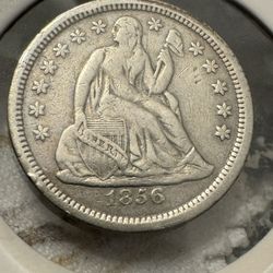 1856 Liberty Seated Dime ( Variety 2) Small Date 