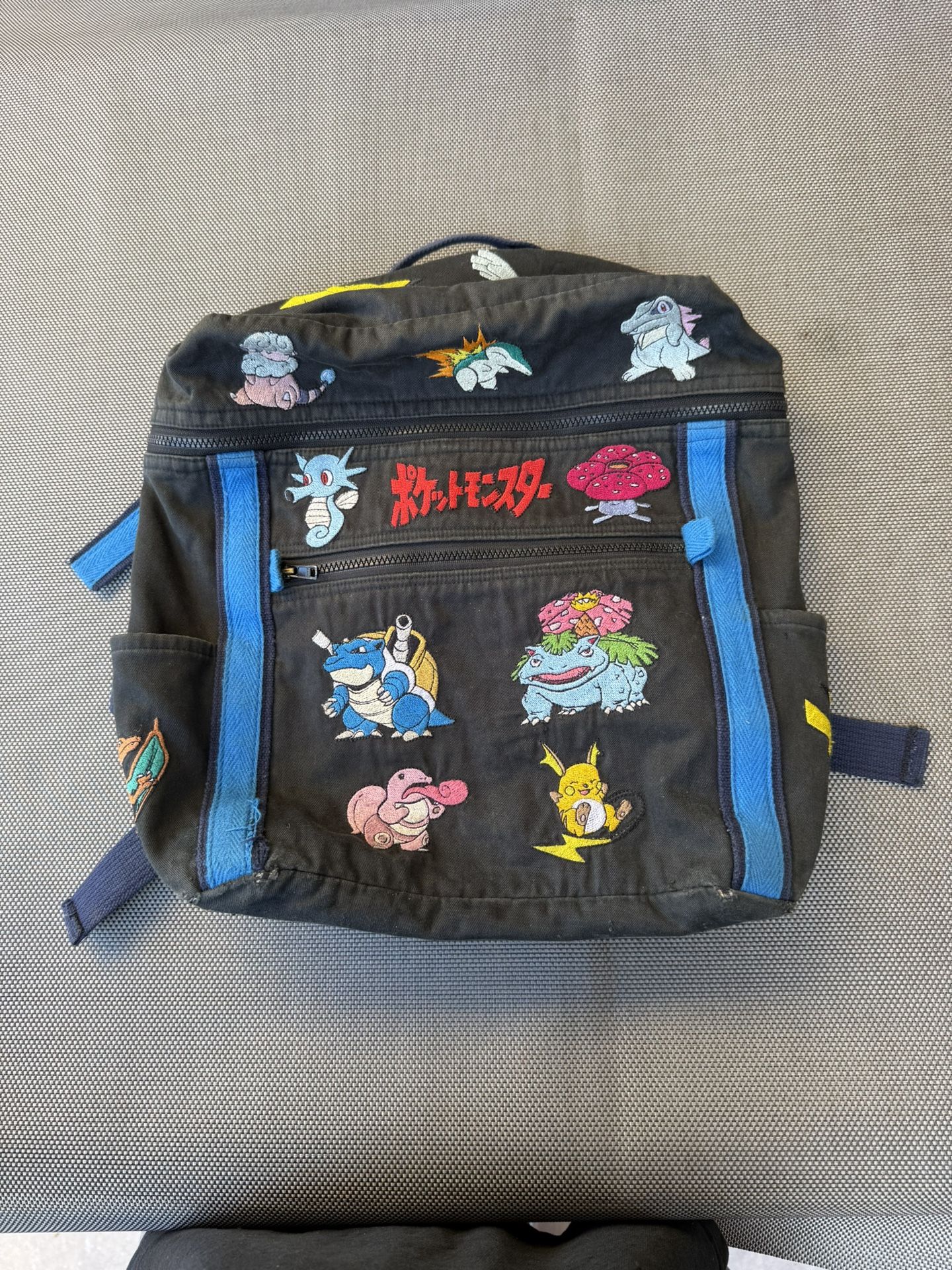 Pokemon Vintage Backpack Embroider Characters