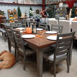 Farmhouse Style Dining Room Table Set 