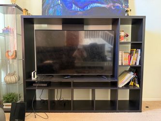 Dark Brown Entertainment Center with Shelving