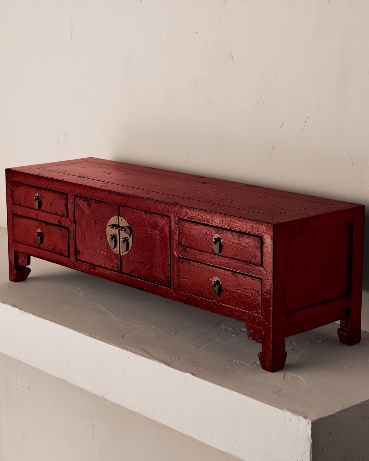 Horchow Red Wooden Asian Altar Table