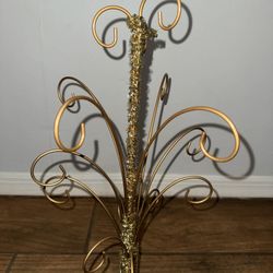 Tripar 20-inch gold metal ornament tree/jewelry organizer with 12 arms and 15 hanging positions