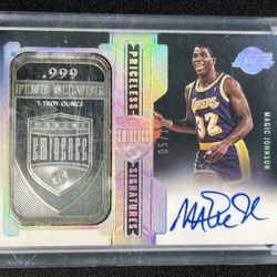 🔥#/10 on card Auto Magic Johnson 2021 Eminence Priceless Silver Bar 1 Troy oz📉