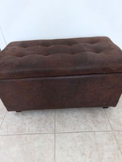 Brown storage ottoman