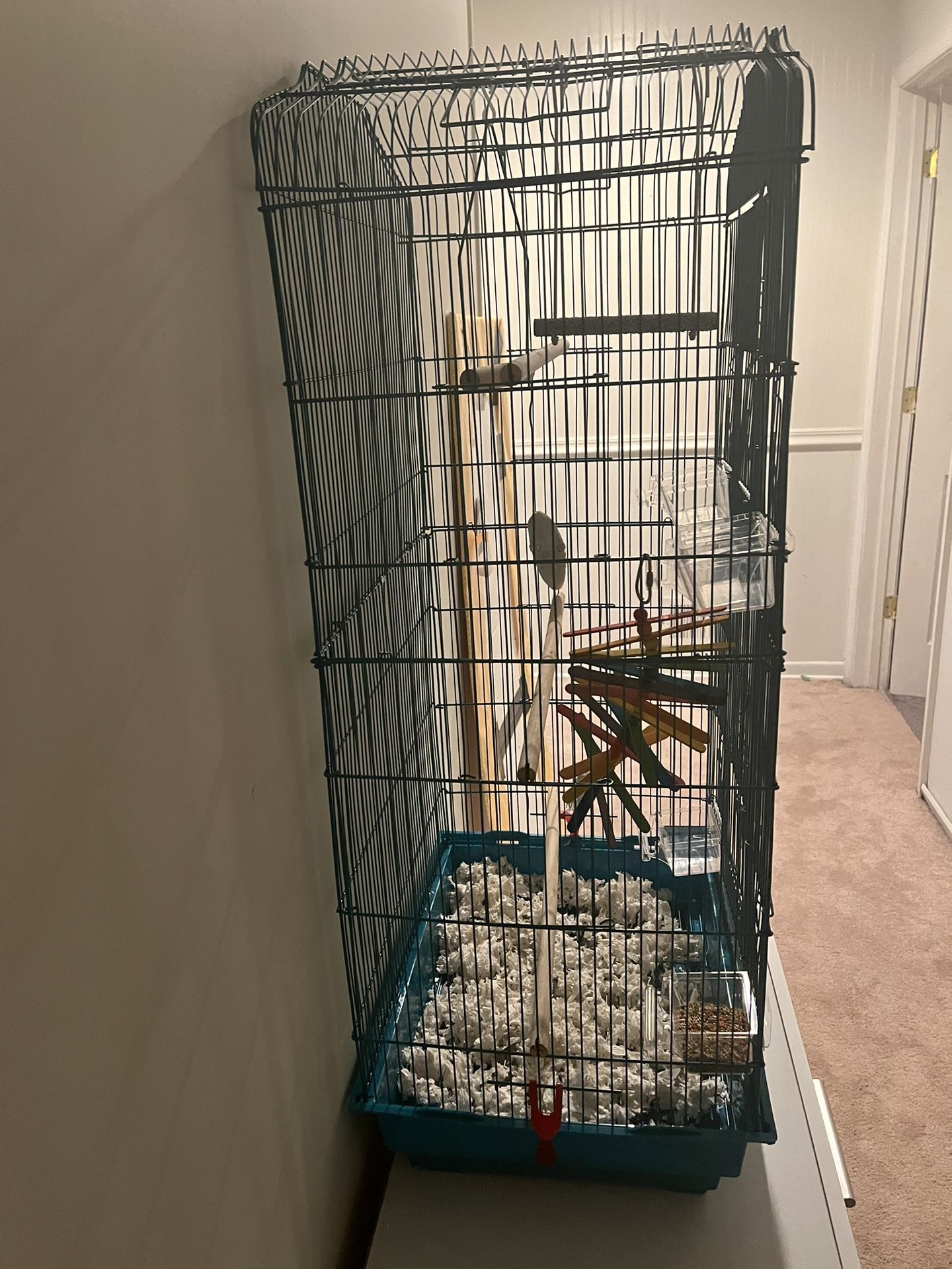 Bird Cage And 7 Different Toys Food Included As Well
