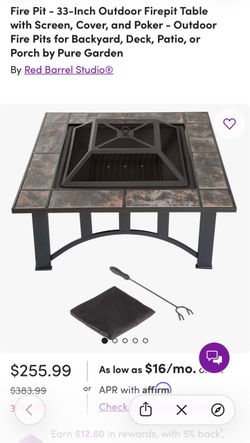 33” Wayfair Outdoor Wood-Burning Fire Pit Table – Only Used 3 Times – $150 OBO