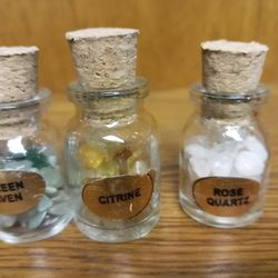 Little Bottles With Stones Crystals 3 / $10