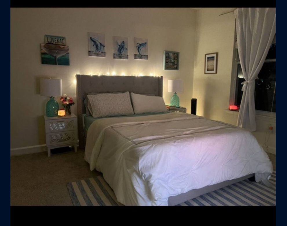 Gray Bed Frame And Box Spring
