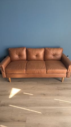 Modern Cognac Brown 3-Seater Sofa