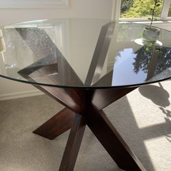 Round Glass Dining Table 36”