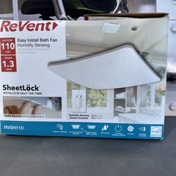 New ReVent 110 CFM Ceiling/Wall Mount Quiet Easy Roomside Installation Bathroom/Bath Exhaust Fan with Humidity Sensing, ENERGY STAR