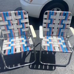 2 Sun Terrace Woven Lawn Yard Chairs 